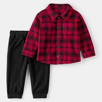 Baby Boy Carter's 2 pc Plaid Shirt & Pants Set