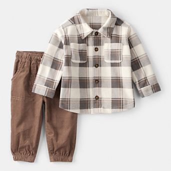 Baby Boy Carter's Plaid Long-Sleeve Shirt & Pants Set