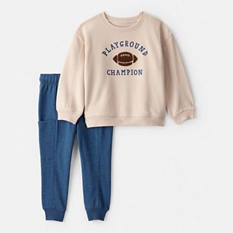 Toddler Boy Carter's Football Long-Sleeve Tee & Pant Set