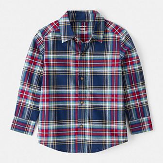 Toddler Boy Carter's Plaid Cotton Long-Sleeve Button-Down Shirt