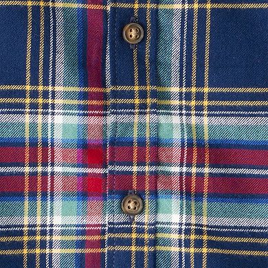 Toddler Boy Carter's Plaid Cotton Long-Sleeve Button-Down Shirt