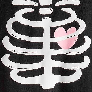 Girls Carter's 2-Piece Glow in The Dark Skeleton Pajama Set 100% Cotton Snug Fit