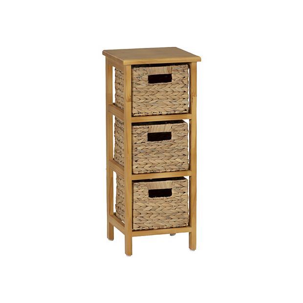 Linon Haven Hyacinth Basket Storage Tower