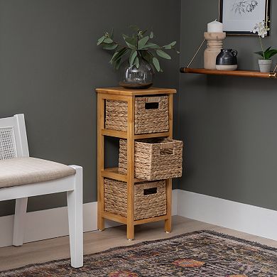 Linon Haven Hyacinth Basket Storage Tower