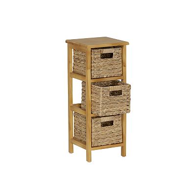 Linon Haven Hyacinth Basket Storage Tower