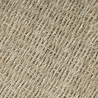 Linon Willow Seagrass Two-Tier Round Shelf