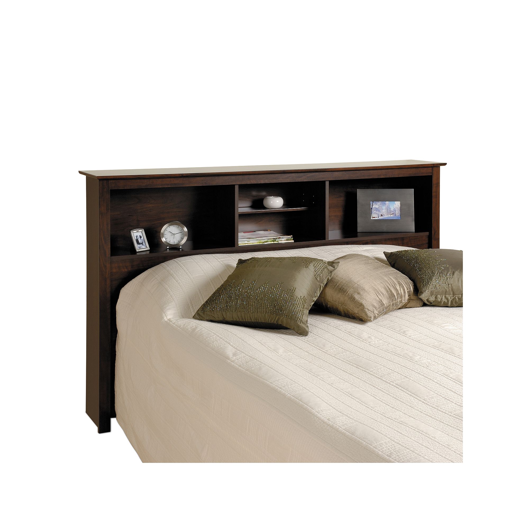 Prepac Full/Queen Bookcase Headboard, Brown