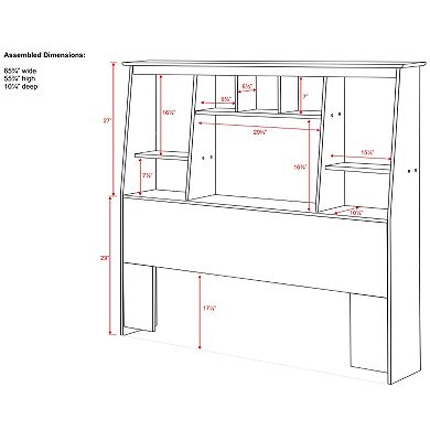 Prepac Full/Queen Tall Bookcase Headboard