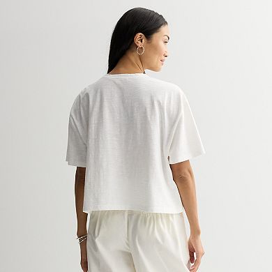 Women's MNK Lace Contrast Knit Tee