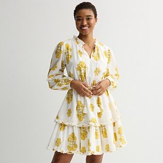 Women's MNK Tiered Long Sleeve Dress