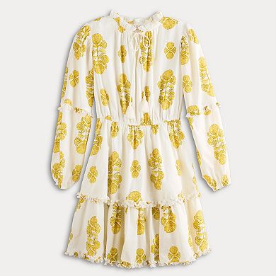 Women's MNK Tiered Long Sleeve Dress