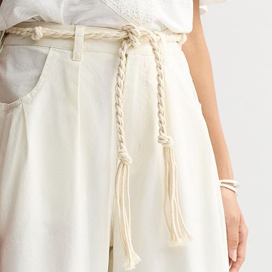 Women's MNK Belted Wide Leg Pants