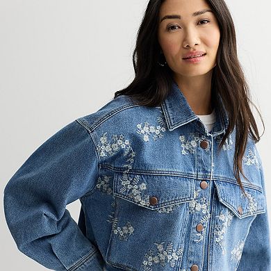 Women's MNK Embroidered Denim Jacket