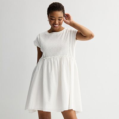 Women's MNK Mixed Media Short Sleeve Dress