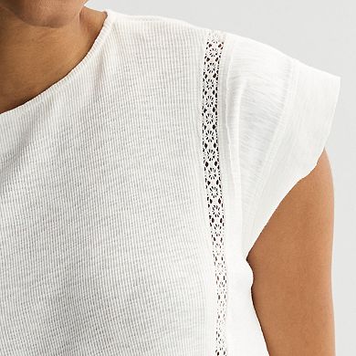 Women's MNK Mixed Media Short Sleeve Dress