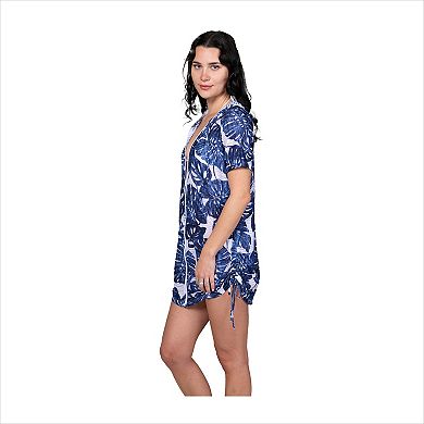 Women's Portocruz Short Sleeve Zip Hoodie Swim Cover Up
