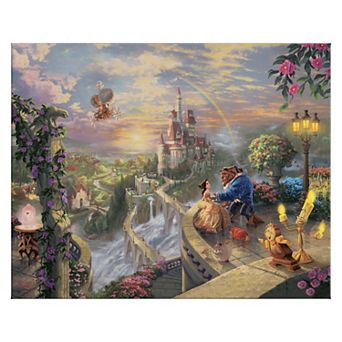 Thomas Kinkade 24" x 30" Disney's Beauty & the Beast Falling Canvas Wall Art