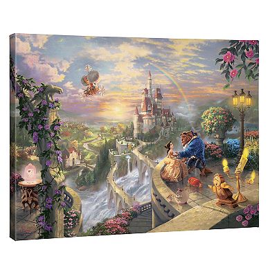 Thomas Kinkade 24" x 30" Disney's Beauty & the Beast Falling Canvas Wall Art