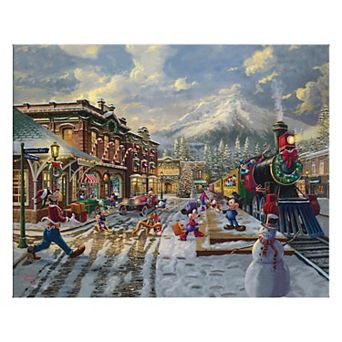 Thomas Kinkade 24" x 30" Disney's Mickey and Minnie Canvas Wall Art