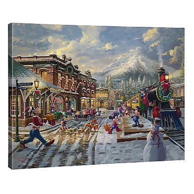 Thomas Kinkade 24" x 30" Disney's Mickey and Minnie Canvas Wall Art
