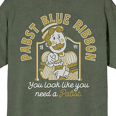 Men's Pabst Blue Ribbon You Look Like You Need a Pabst Graphic Tee