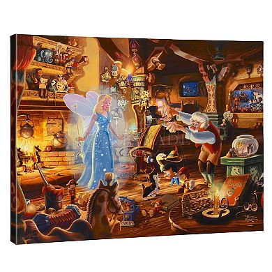Thomas Kinkade 24" x 30" Disney's Geppetto's Pinocchio Canvas Wall Art