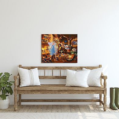 Thomas Kinkade 24" x 30" Disney's Geppetto's Pinocchio Canvas Wall Art