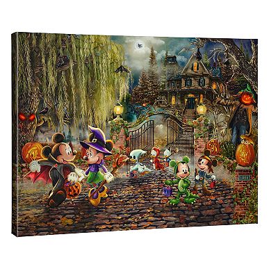 Thomas Kinkade 24" x 30" Disney's Mickey and Minnie Halloween Canvas Wall Art