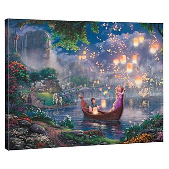 Thomas Kinkade 24" x 30" Disney's Tangled Floating Lights Canvas Wall Art