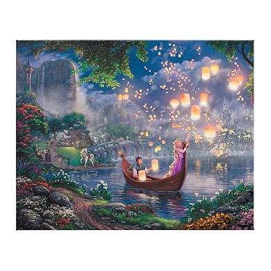 Thomas Kinkade 24" x 30" Disney's Tangled Floating Lights Canvas Wall Art
