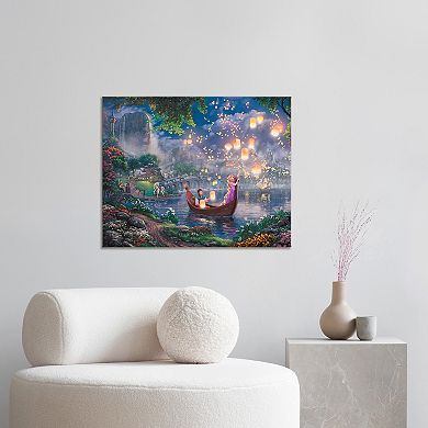 Thomas Kinkade 24" x 30" Disney's Tangled Floating Lights Canvas Wall Art