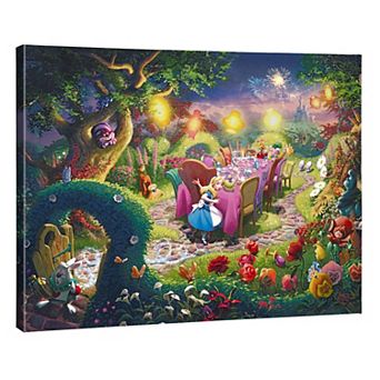 Thomas Kinkade 24" x 30" Disney's Mad Hatter's Tea Canvas Wall Art