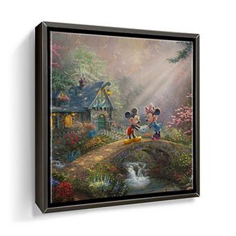 Thomas Kinkade Disney's Mickey & Minnie Sweetheart Framed Canvas Wall Art