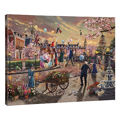 Thomas Kinkade 24" x 30" Disney's Mary Poppins Canvas Wall Art