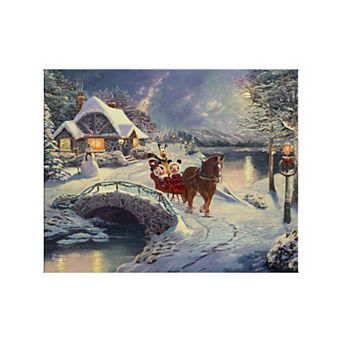 Disney's Mickey Mouse & Friends Thomas Kinkade Mickey & Minnie Evening Canvas Wall Art