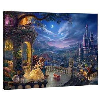 Disney's Beauty and The Beast Thomas Kinkade Dancing Scene Canvas Wall Art