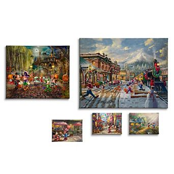 Disney's Mickey Mouse Thomas Kinkade 5 pc Mickey Volume II Canvas Wall Art Set