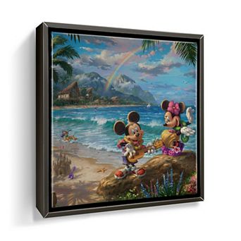 Disney's Mickey Mouse & Friends Thomas Kinkade Mickey & Minnie in Hawaii Square Canvas Wall Art