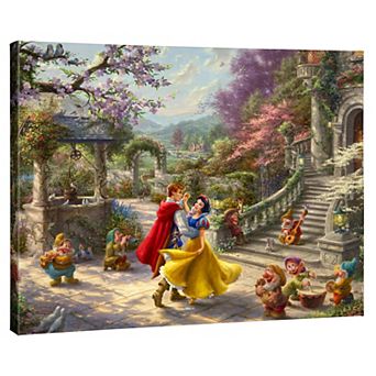Disney's Snow White Thomas Kinkade Dancing Scene Canvas Wall Art