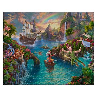 Disney's Peter Pan Thomas Kinkade Neverland Scene Canvas Wall Art