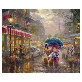 Disney's Mickey Mouse & Friends Thomas Kinkade Mickey & Minnie in Paris Canvas Wall Art