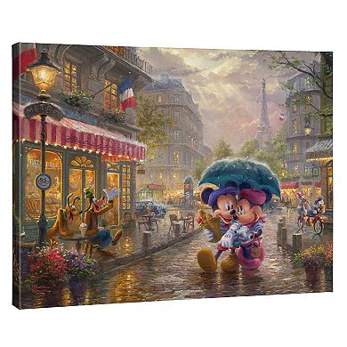 Disney's Mickey Mouse & Friends Thomas Kinkade Mickey & Minnie in Paris Canvas Wall Art