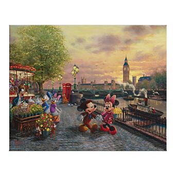 Disney's Mickey Mouse & Friends Thomas Kinkade Mickey & Minnie London Canvas Wall Art