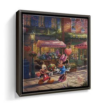 Disney's Mickey Mouse & Friends Thomas Kinkade Mickey & Minnie Sweetheart Square Canvas Wall Art