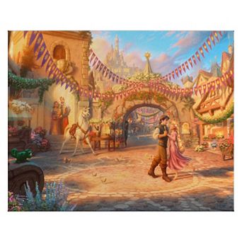 Disney's Rapunzel Thomas Kinkade Rapunzel & Flynn Dancing Canvas Wall Art