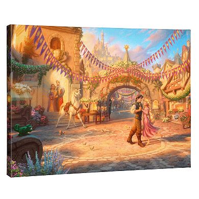 Disney's Rapunzel Thomas Kinkade Rapunzel & Flynn Dancing Canvas Wall Art