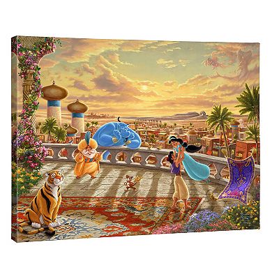 Disney's Aladdin Thomas Kinkade Jasmine & Aladdin Dancing Scene Canvas Wall Art