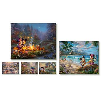 Disney's Mickey Mouse & Friends Thomas Kinkade 5 pc Mickey & Minnie Canvas Wall Art Set