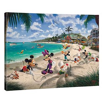 Disney's Mickey Mouse & Friends Thomas Kinkade Mickey & Minnie Beach Scene Canvas Wall Art