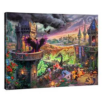 Disney's Maleficent Thomas Kinkade Castle Scene Canvas Wall Art